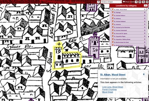 Abbildung 3: Ansicht aus dem Map of Early London Project (Screenshot)