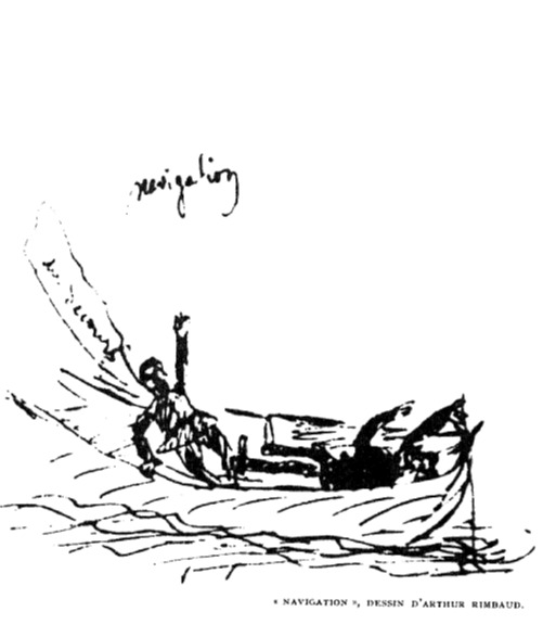 Fig. 2: “Navigation”, de Arthur Rimbaud, en Album Rimbaud, ed. Henri Matarasso y Pierre Petitfils (Paris: Gallimard, 1967), 17.